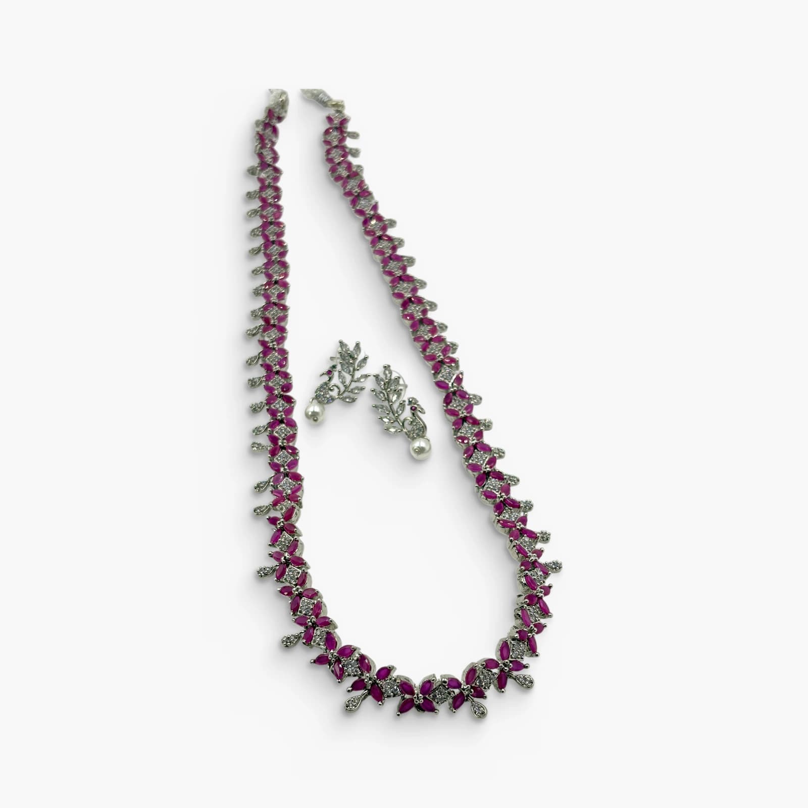 Ruby AD Floral Necklace Set