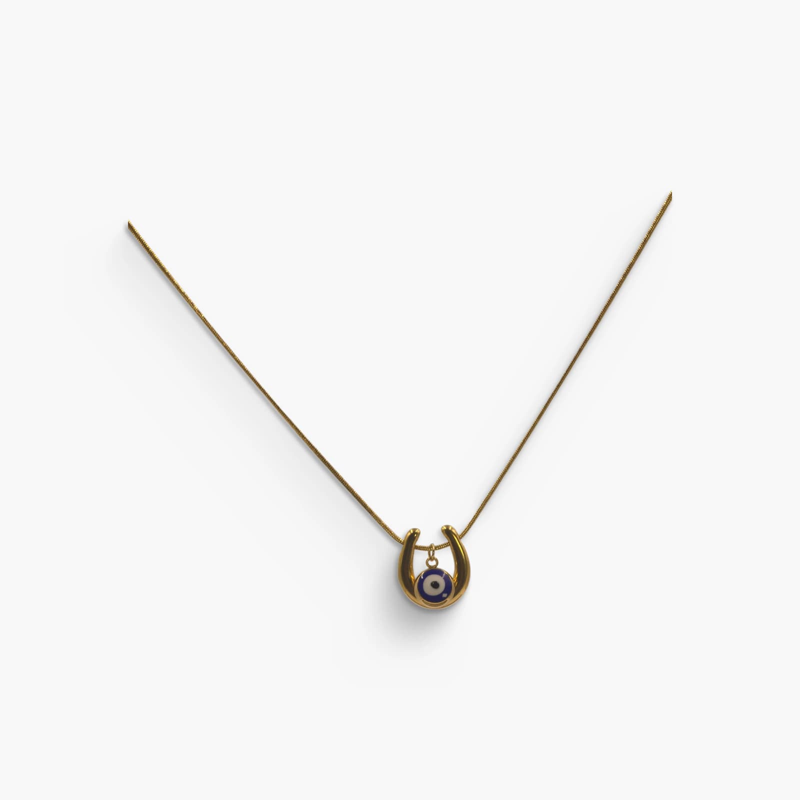 Horseshoe Evil Eye Pendant