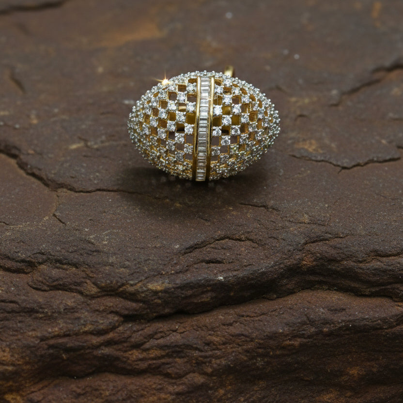 Oval shape AD finger ring