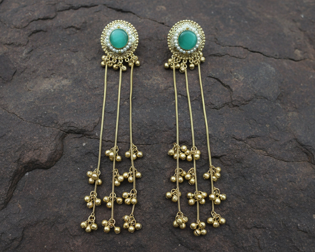 Golden earring with Turquoise stone