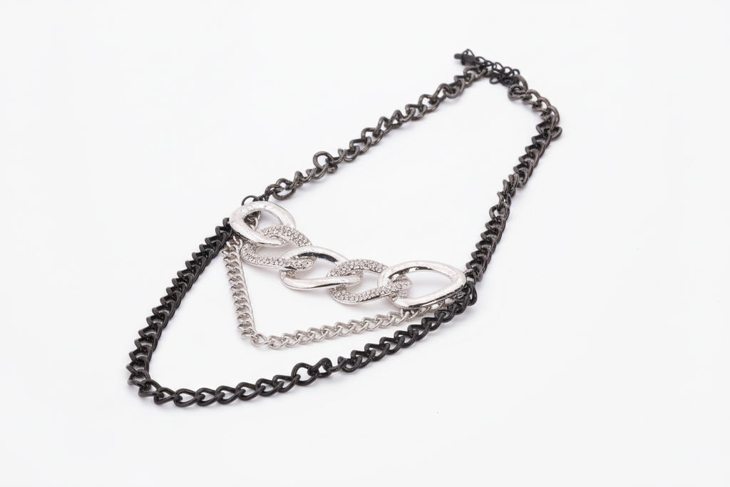 Black metal chain necklace