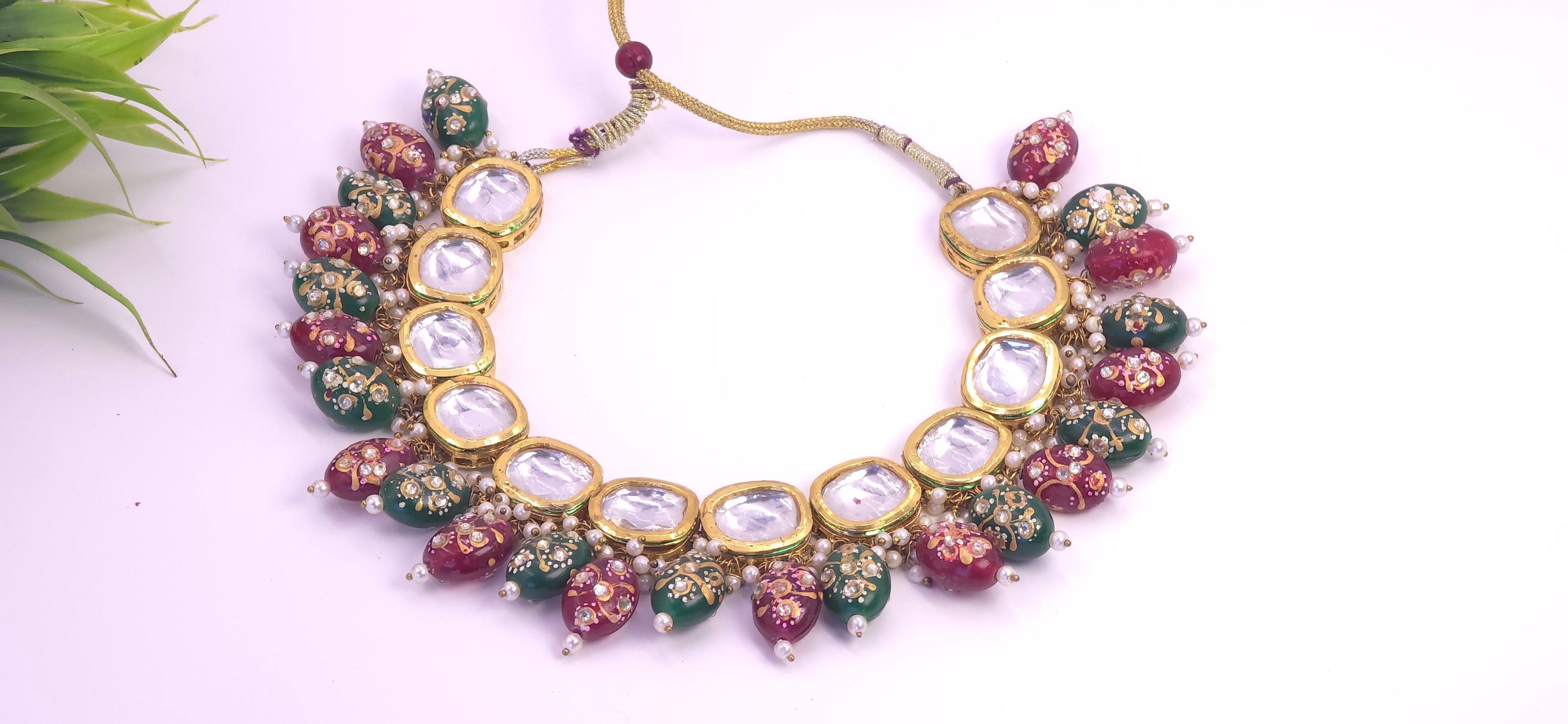 Kundan necklace, meenakari