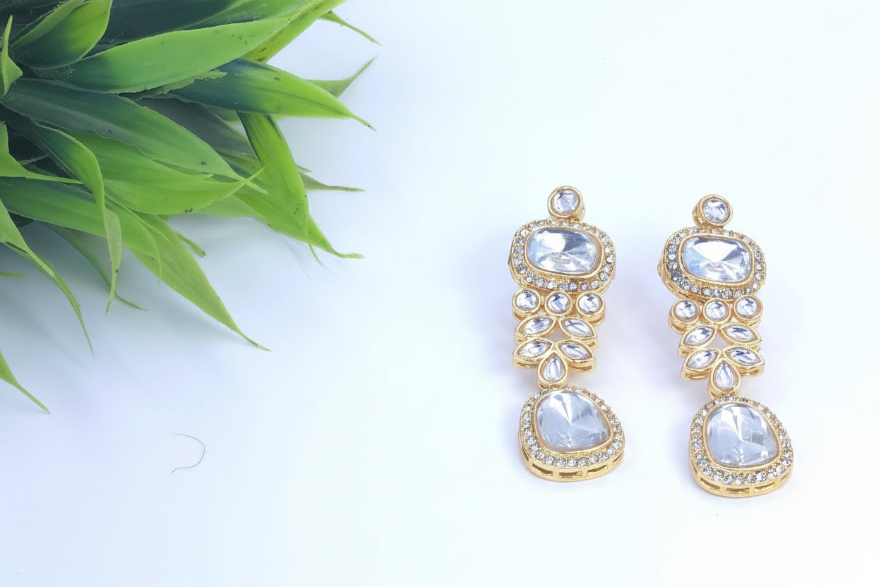 White Kundan necklace set