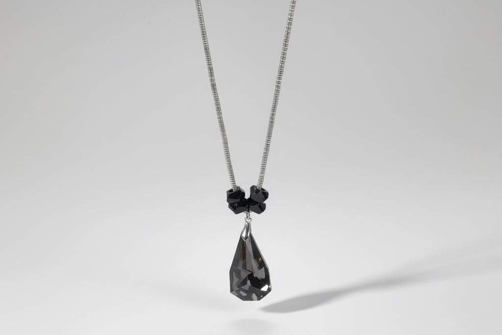 Black crystal fancy necklace chain