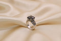 Black Stone silver finish ring