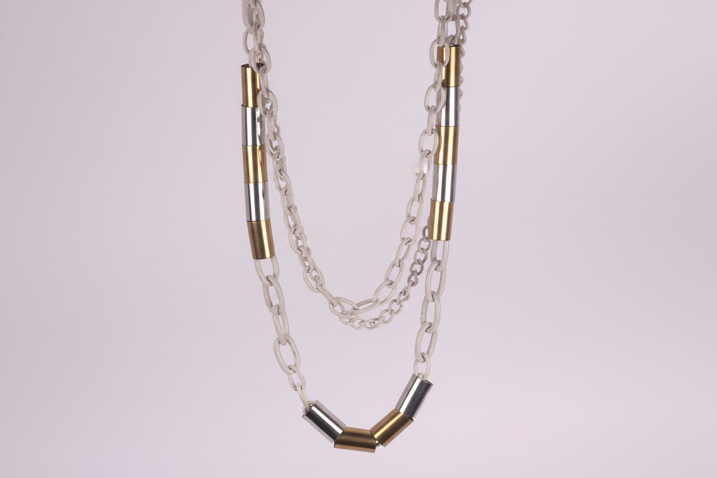 White and golden chain casual