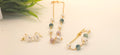 Elegant green and white pearl set