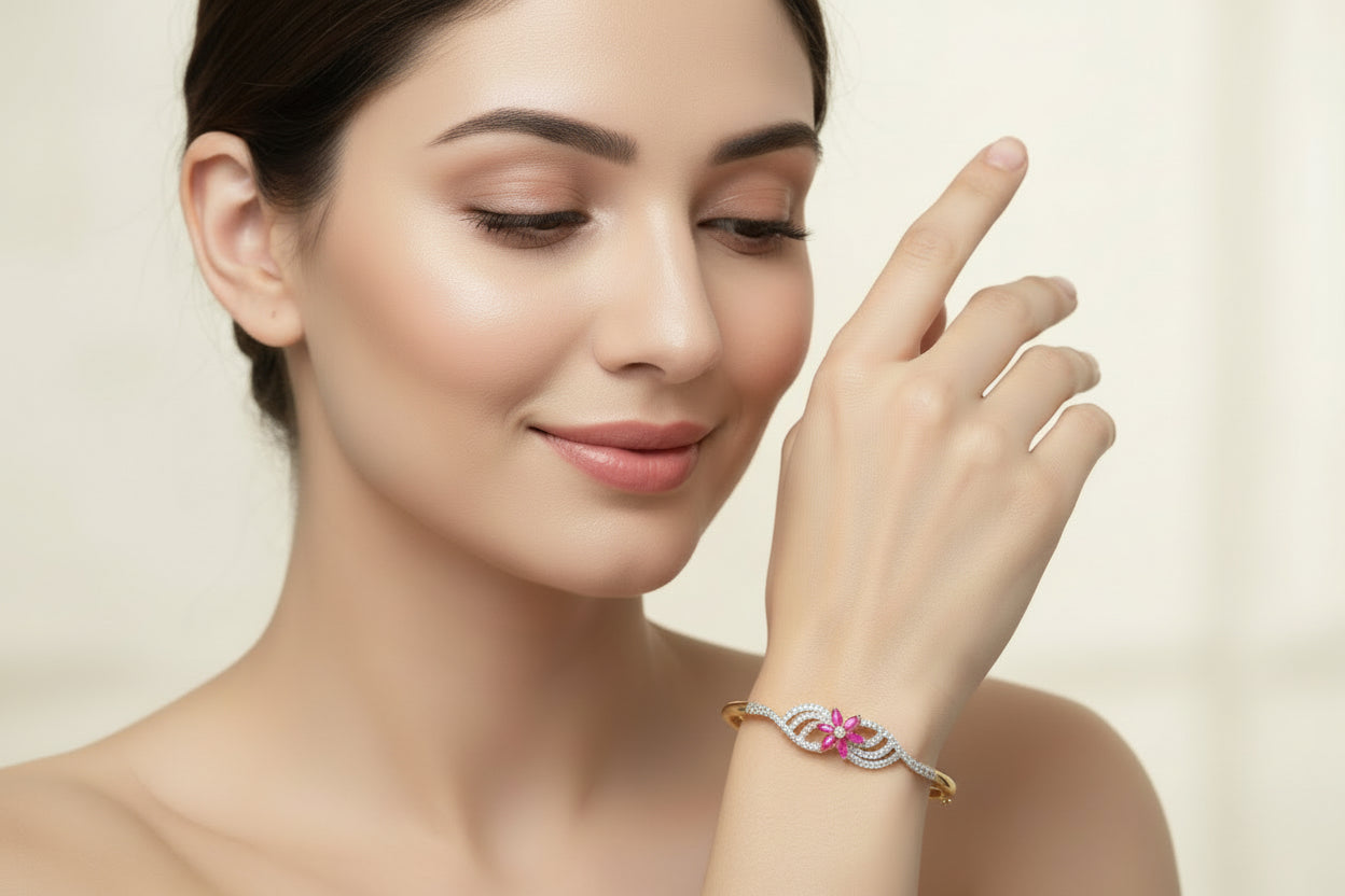 AD pink flower bracelet