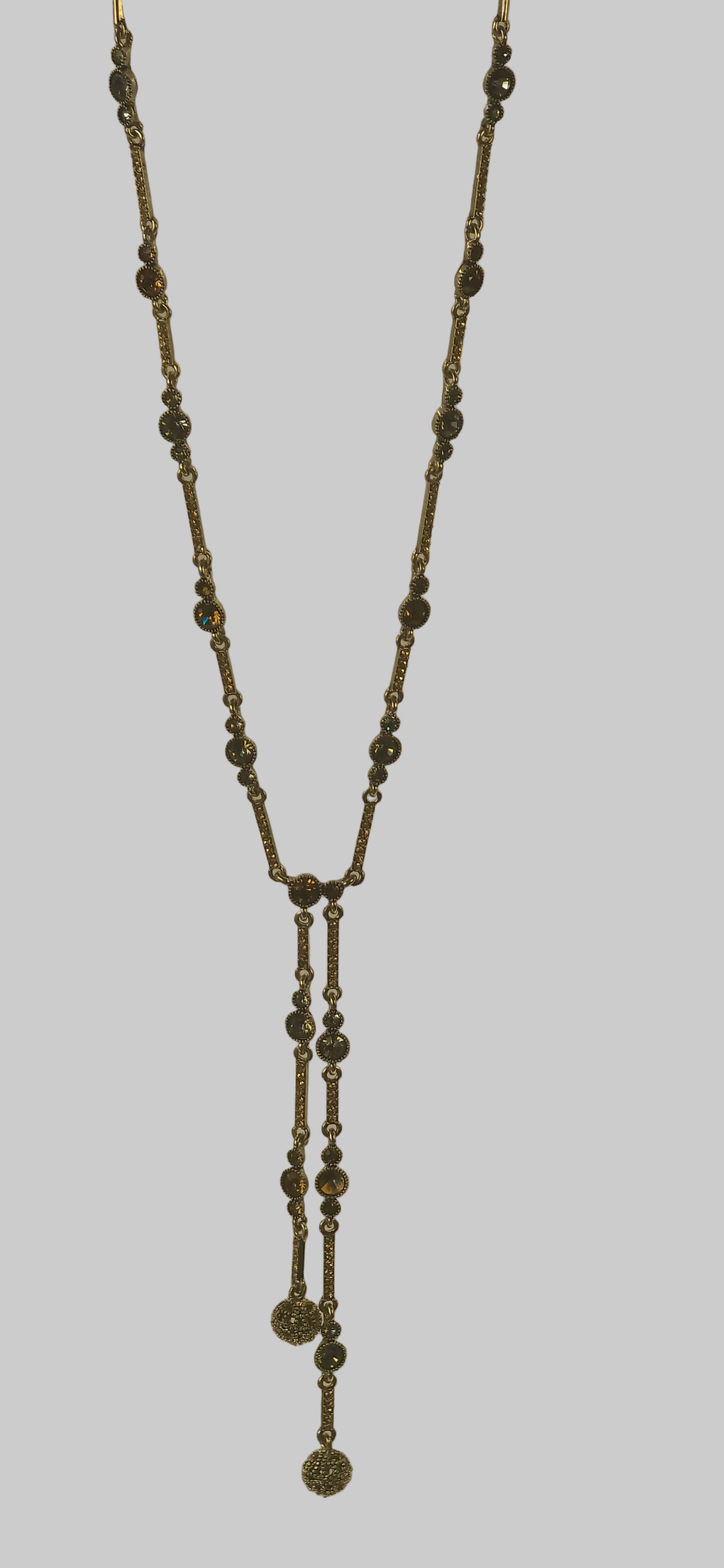 Golden Crystals long necklace