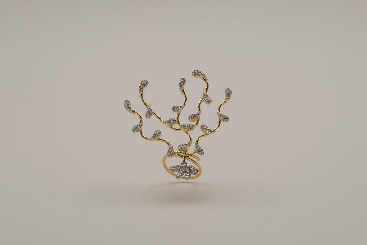 Deer head diamond fingerring