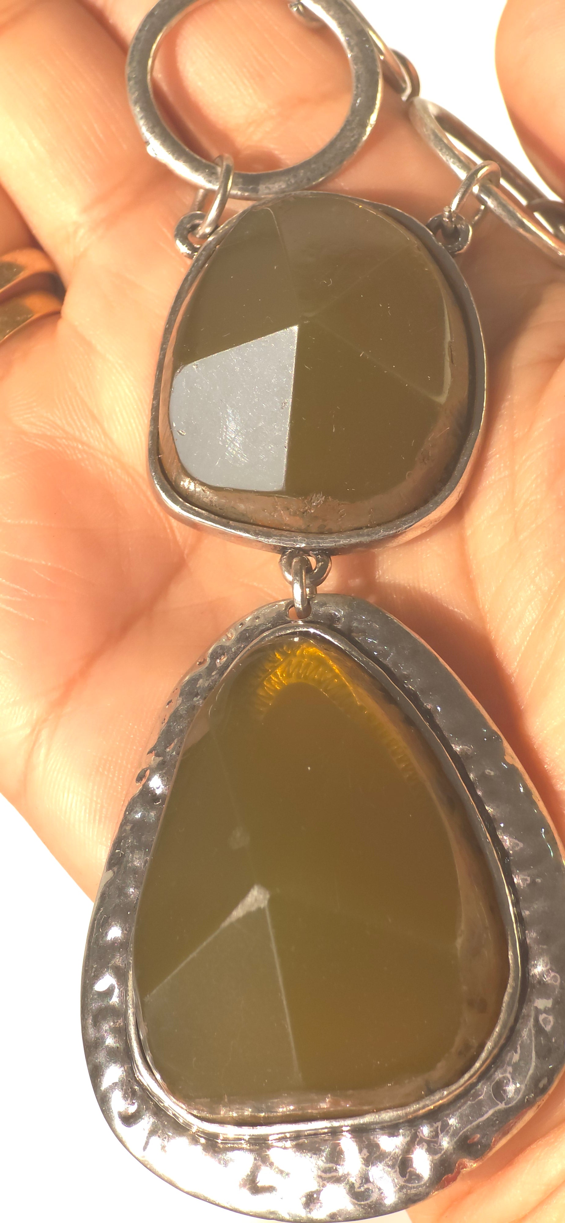 Olive crystal necklace chain