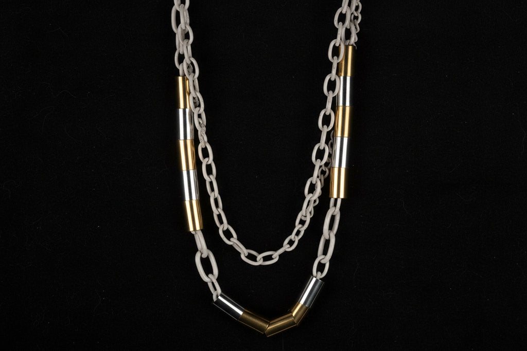 White and golden chain casual