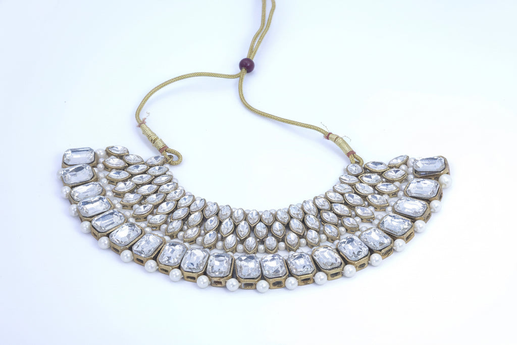 Kundan set golden and white