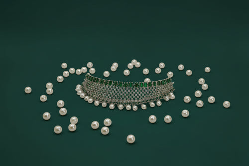 ' AD necklace set  green stones